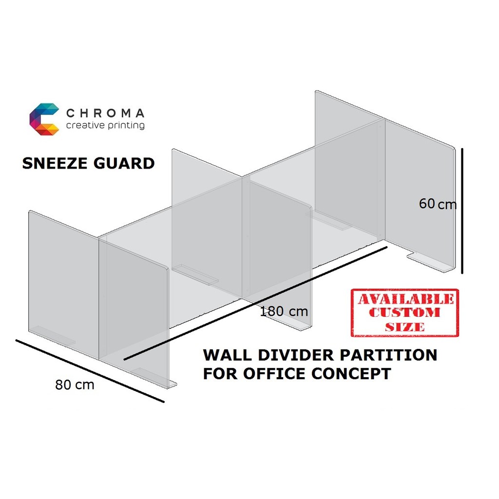 Sneeze Guard - Partisi Sekat Pelindung Meja Kerja Kantor - Office