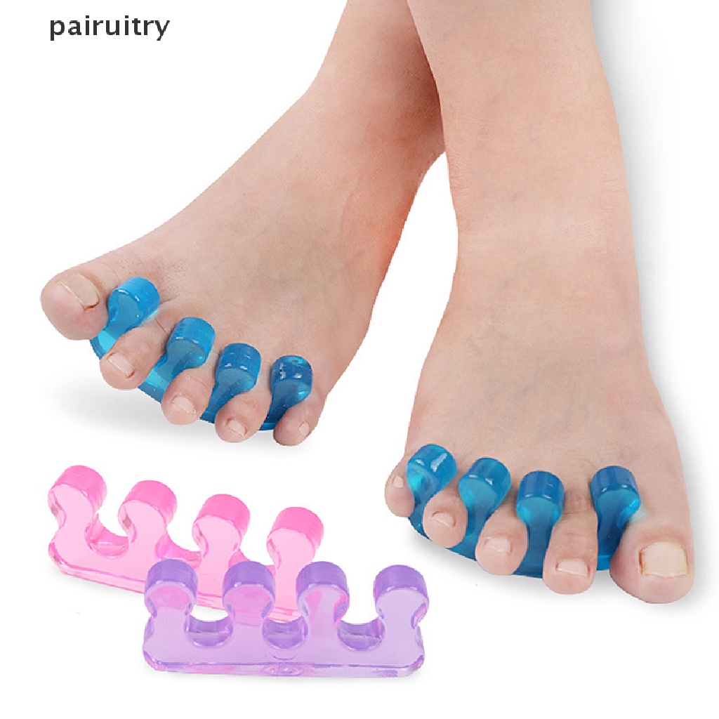 Prt 2Pcs Separator Jari Kaki Bahan Silikon Lembut Flexible Untuk Manicure / Pedicure PRT