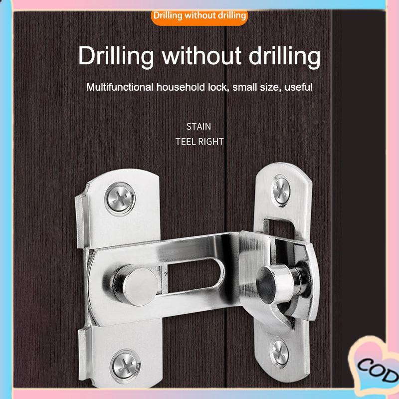 COD❤️ Gesper Kunci Pintu Gudang Sudut Kanan Push-pull Shift Door Pengait Pintu Kuno-A.one