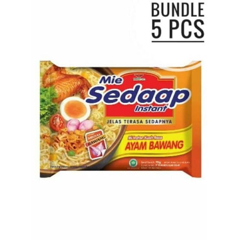 Paket Sedap Mie Ayam Bawang 70gr x 5Pcs