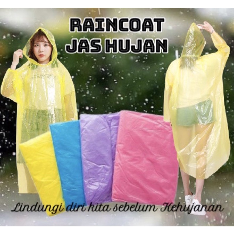 AZ Jas Hujan Darurat Plastik Sekali Pakai Plastik Tipis Disposable Raincoat