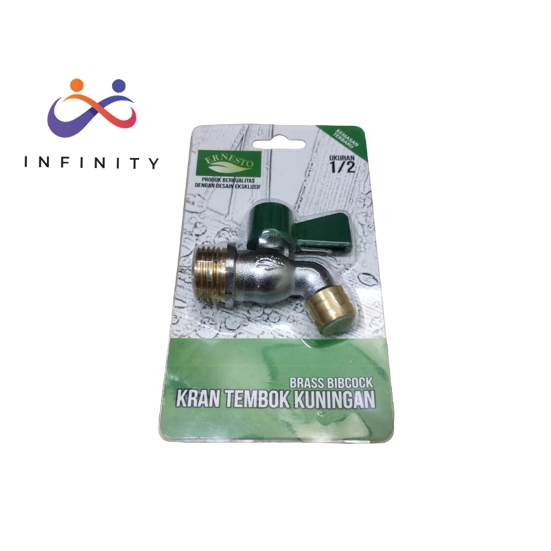 ERNESTO Kran Air Tembok 1/2" Kuningan Kamar Mandi Cebol Taman WBM INF