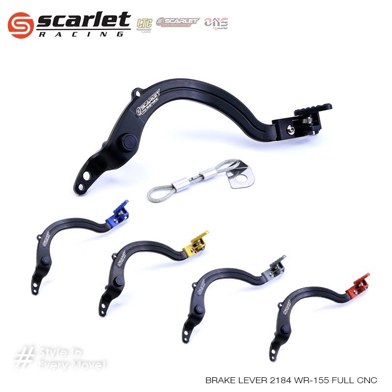 pedal rem wr155 tuas rem wr155 full cnc scarlet racing yamaha wr155