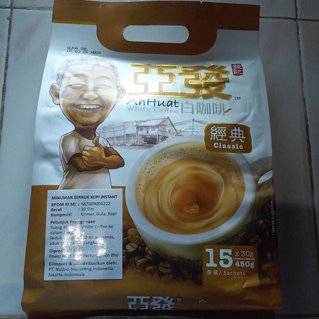 

Kopi Ah Huat White Coffee Classic Isi 15sachet x 30g.