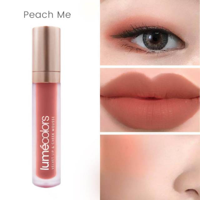 Lumecolors PEACH ME VELVET LIP &amp; CHEEK MOUSSE 3 IN 1 by CHRISTINA LIE BPOM HALAL lipstick