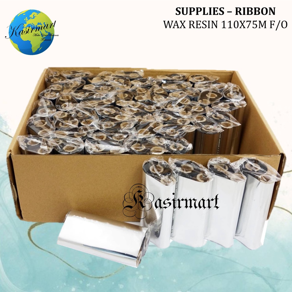 RIBBON BARCODE WAX 110x75 F/O UNTUK PRINTER ZEBRA | RIBBON WAX RESIN 110x75 M