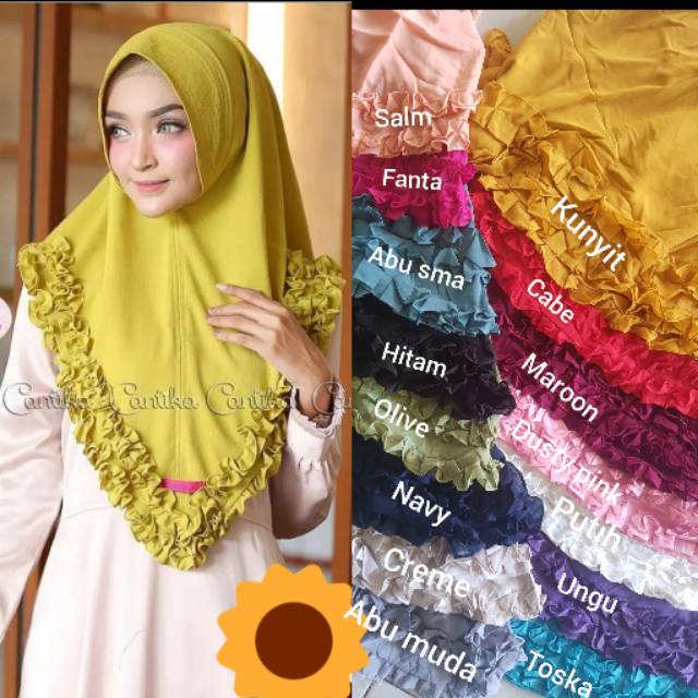 KHIMAR GOTIK JEDAR - JILBAB INSTAN REMPEL BAWAH - KERUDUNG WANITA