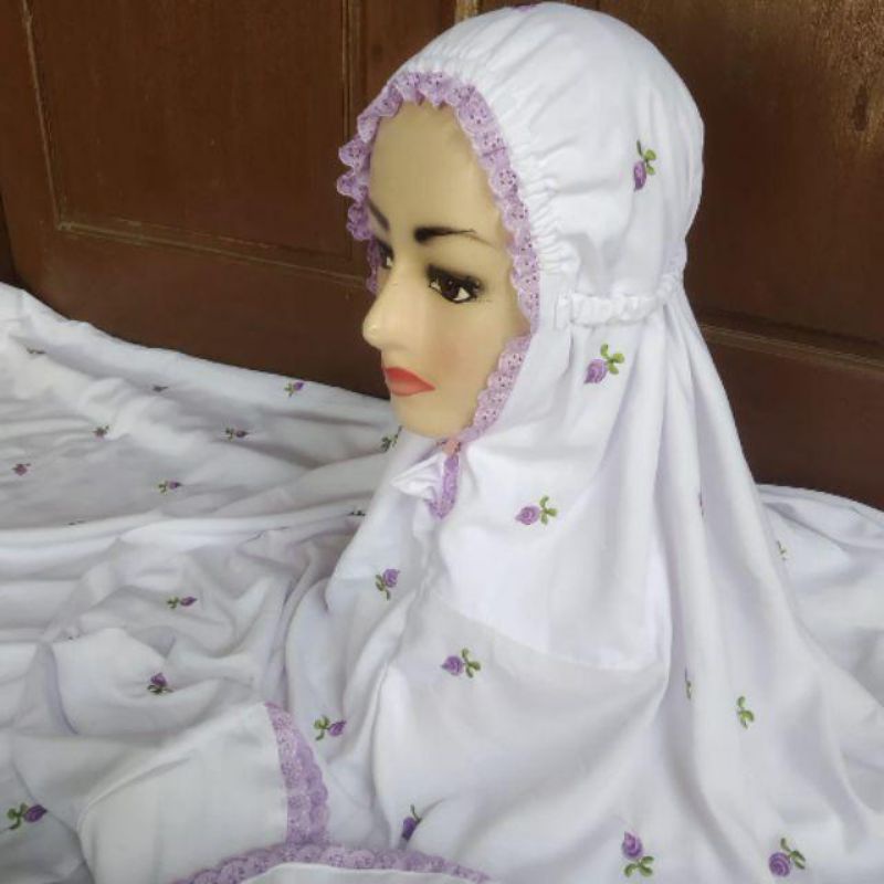 MUKENA TERUSAN SERIBU BUNGA POLINO SUPER SILK GRADE AAA