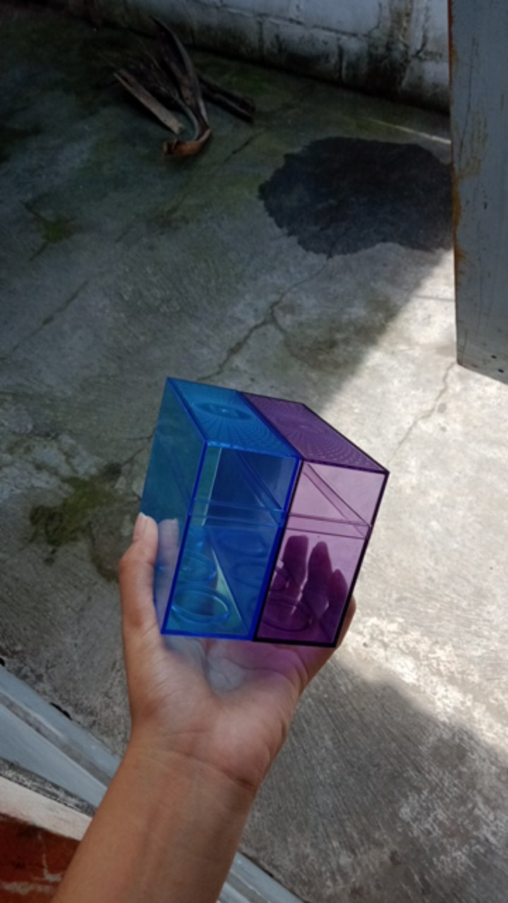 Kotak Asesoris Pernak Pernik ∭ Suvenir Ultah Mika Box Plastik Tebal Transparan Akrilik Biru / Ungu ♘