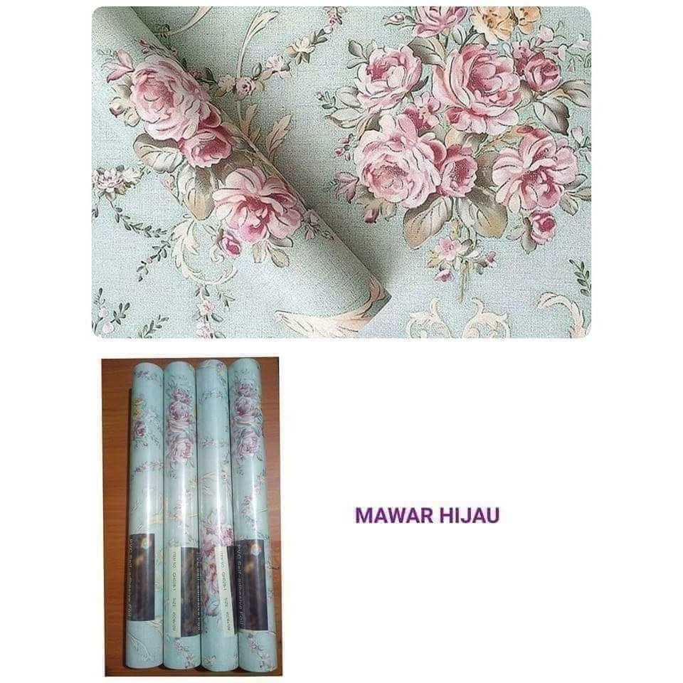 Wallpaper Sticker Dinding Kamar Ruang Indah Bagus Cantik Hijau