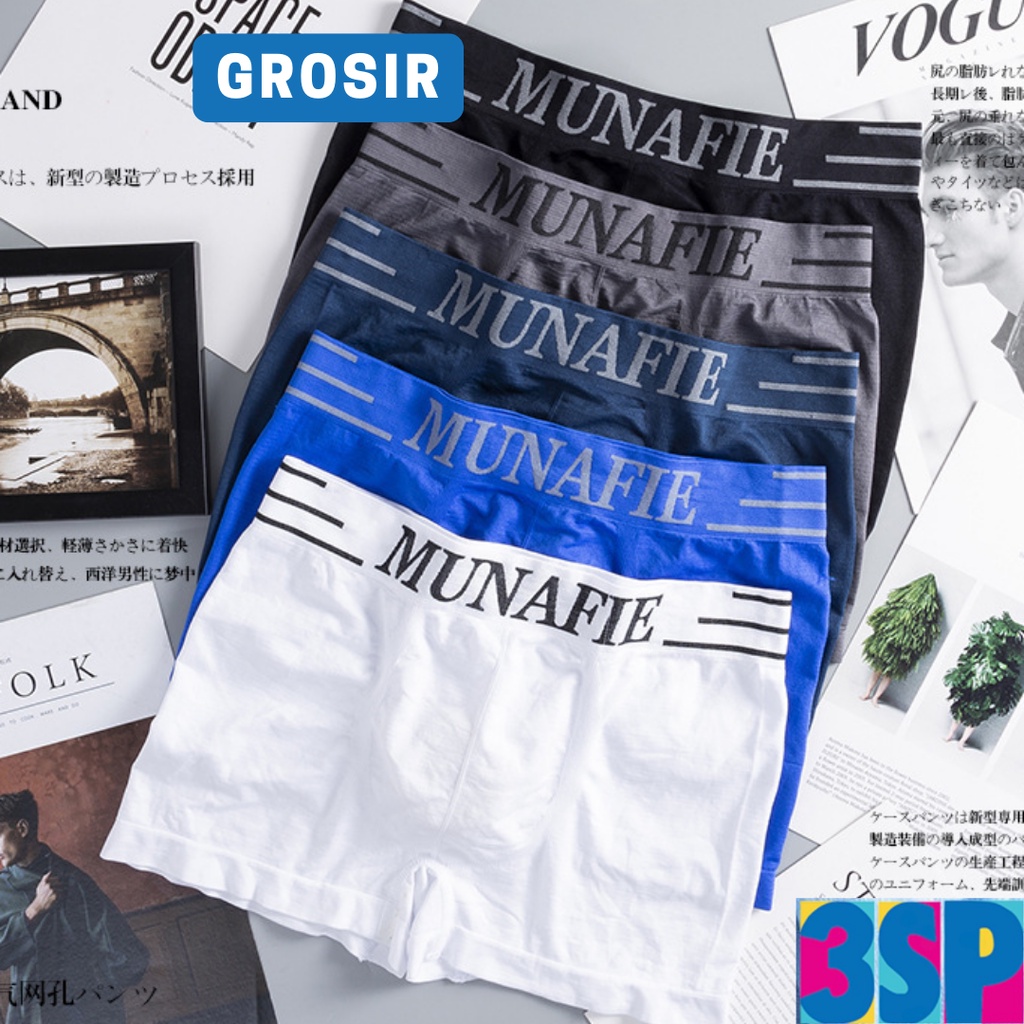 3SP | UWR06 Celana Dalam Boxer Pria Man Underwear Pakaian Import Murah