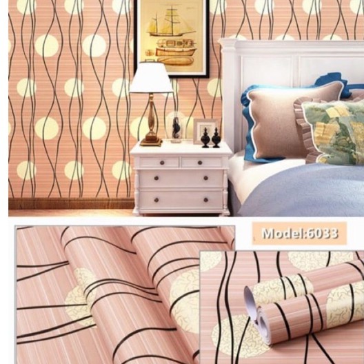 Wallpaper Dinding / Wallpaper Sticker POLKADOT COKLAT