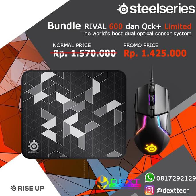 Kualitas Terbaik mouse gaming Bundle Steelseries Rival 600 + QCK+ Limited DISKON