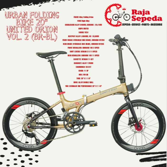 SEPEDA LIPAT URBAN FOLDING BIKE 20 INCHI UNITED ORION VOL 2 (BR-BL)