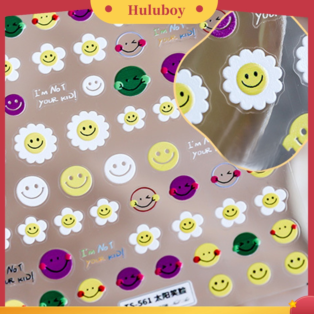 Huluboy Huluboy♡ Stiker Kuku Motif Kartun Hewan 5D Warna-Warni Untuk Manicure