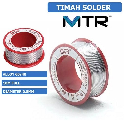 MTR Timah Solder Tin Gulungan 0.8mm Panjang Full Roll 10 Meter 10M