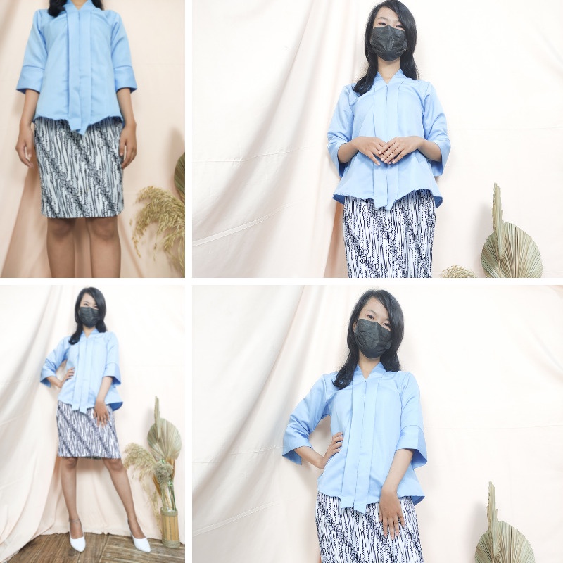 SB Collection Stelan Atasan Kebaya Afsanisah Blouse Dan Rok Plisket Midi Jumbo Batik Wanita