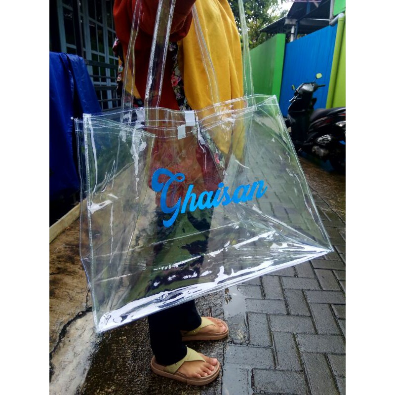 

40x30x30 Min order 50 pcs Sablon satu warna satu sisi! Tas mika polos! Tas mika lebaran!
