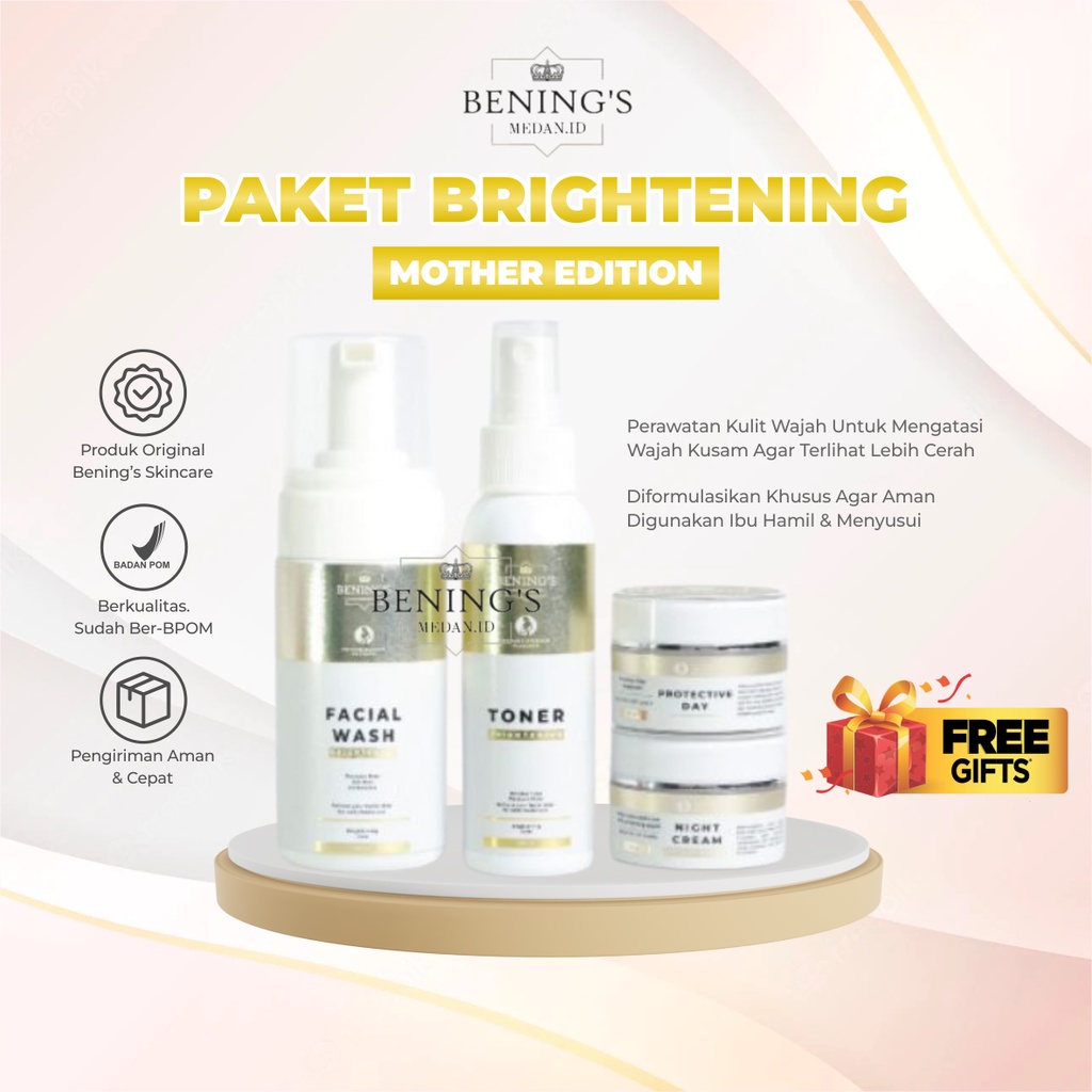 Jual Paket Brightening Mother Edition Bening's Skincare Facial Wash