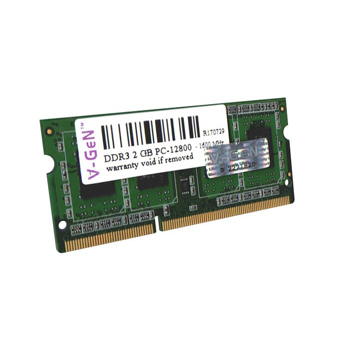 V-GEN SODIMM DDR3 MEMORY 2GB PC-12800