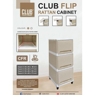 Baru Lemari  Pakaian  Baju  Plastik  Club Flip Rattan Cabinet  