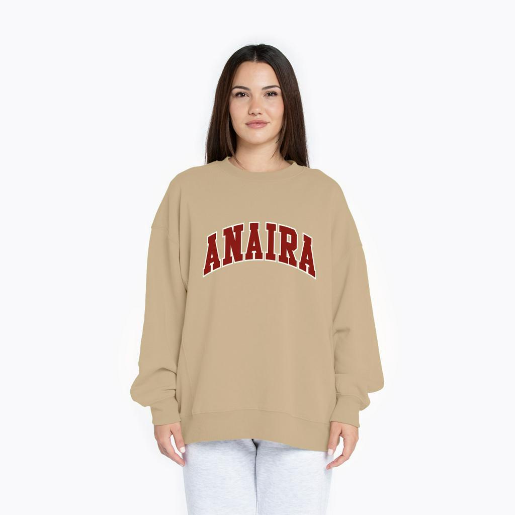 RED LOGO ANAIRA SWEATER SWITER CREWNECK OVERSIZE PRIA WANITA Size M-XXL