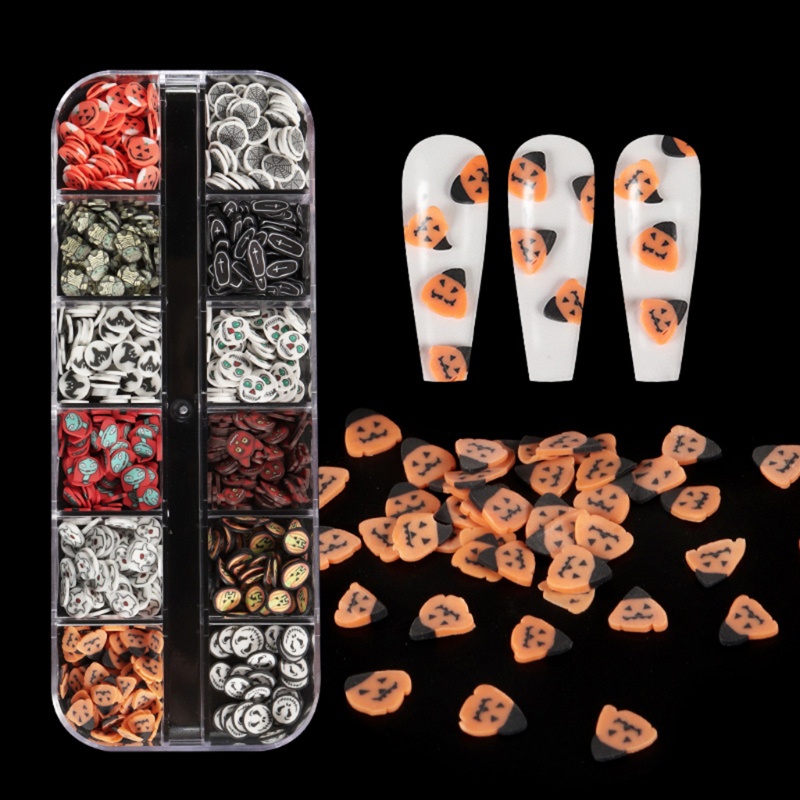 SIY  Halloween Nail Art Charms Glitter Decals Decoration 3D Nail Flat Design