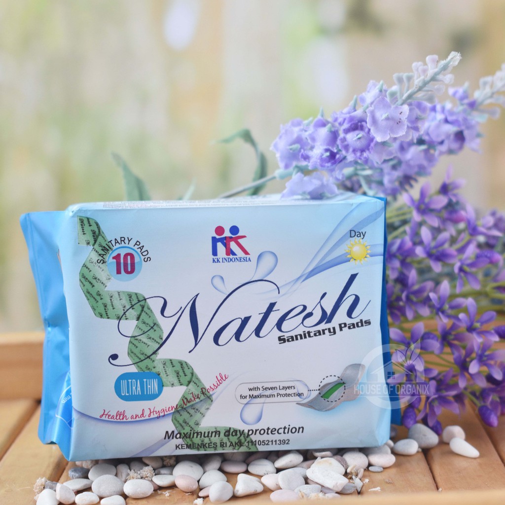 Natesh Sanitary Pads Pantyliner Night Day Use Pembalut Herbal Panty, Siang, Malam KK Indonesia