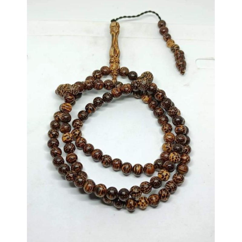 TASBIH 99 BUTIR KAYU LIWUNG HITAM ASLI 8MM/TASBIH KAYU BERTUAH LIWUNG MACAN