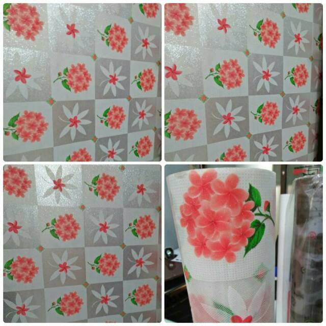 stiker kaca sticker kaca motif bunga mawar merah