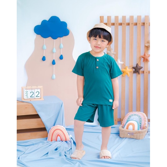 Setelan Kancing Anak Unisex Neeca Kiddos Junior Size 2-4 Tahun