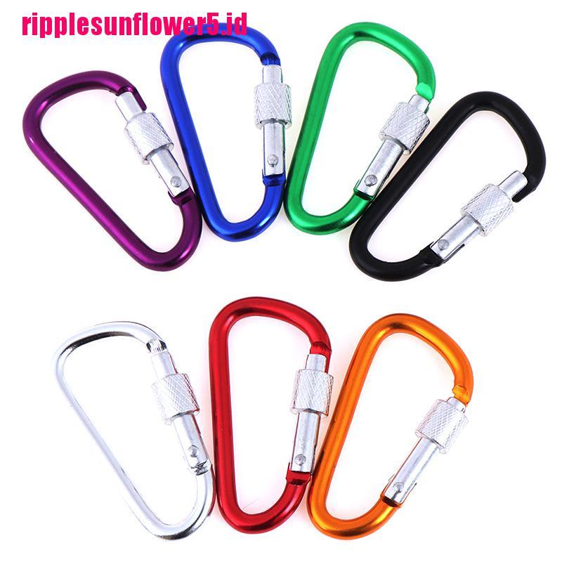 2pcs Carabiner Bentuk D Bahan Aluminum Warna Acak