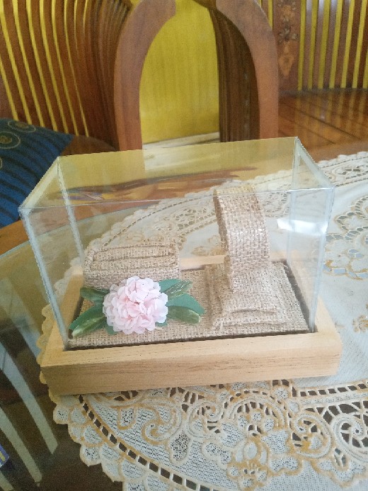Kayu Cincin Gelang Tutup Mika Untuk Seserahan Pernikahan
