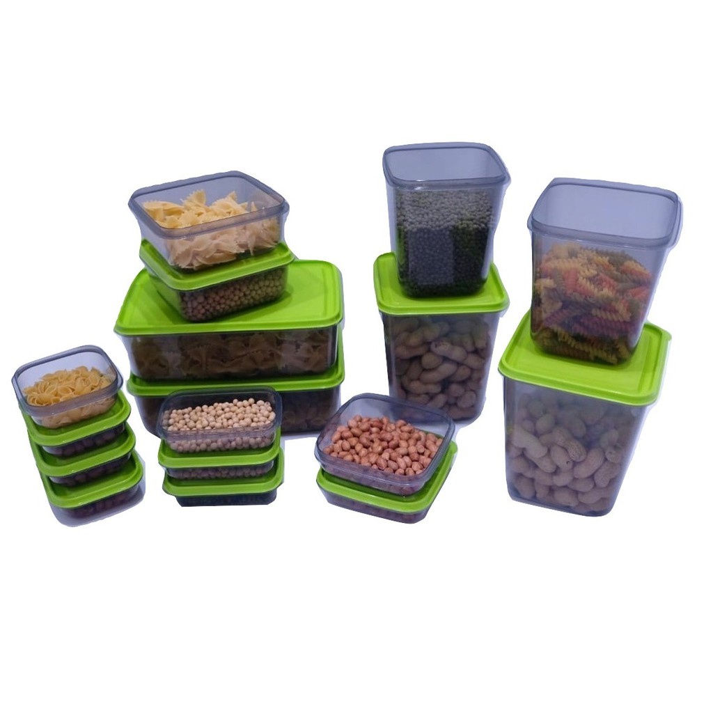 CALISTA OTARU SMOKE 17 SEALWARE TOPLES PENYIMPANAN KULKAS SET 17PCS TOPLES IKAN DAN SAYUR SET TOPLES MICROWAFEVFOOD CONTAINER FOOD STORAGE SET TEMPAT WADAH PENYIMPANAN MAKANAN TEMPAT BUMBU DAPUR SET LUNCH BOX FOOD CONTAINER