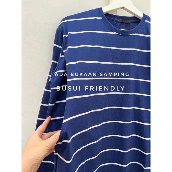 READYBASIC - BUSUI FRIENDLY BAJU KAOS LENGAN PANJANG BUSUI FRIENDLY STRIPE TEE BAHAN KATUN ADEM