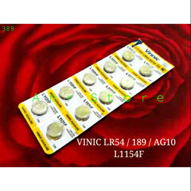 Baterai Vinic LR-54 189 AG10 Tipe L1131F Per Pcs Baterai Jam Tangan