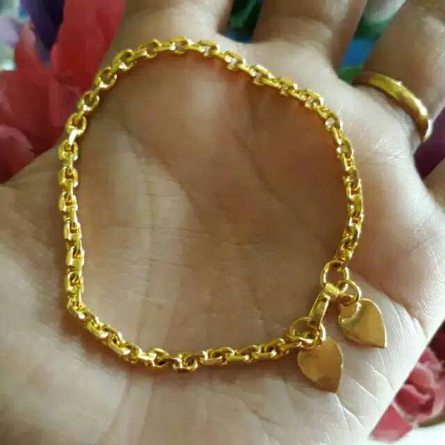  Gelang Polos Emas  Asli LM London 24K kadar 99 9 Shopee 