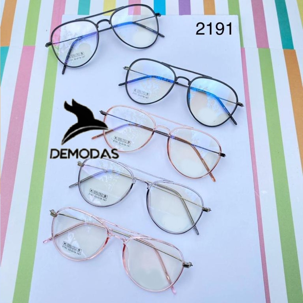 DEMODAS DG2191 Kacamata Tipis Lensa Photocromic Bluecromic Antiradiasi Blueray Minus Normal Silinder
