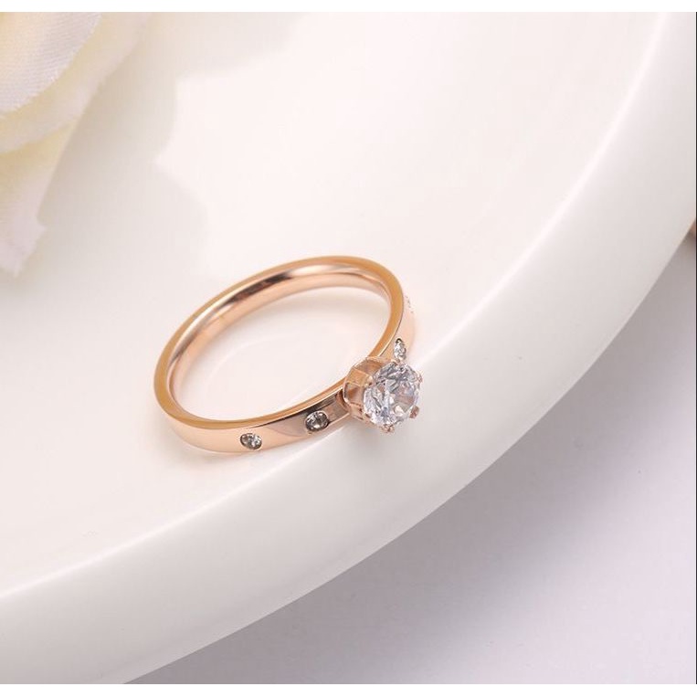 COD! cincin titanium diamond look simple anti karat import