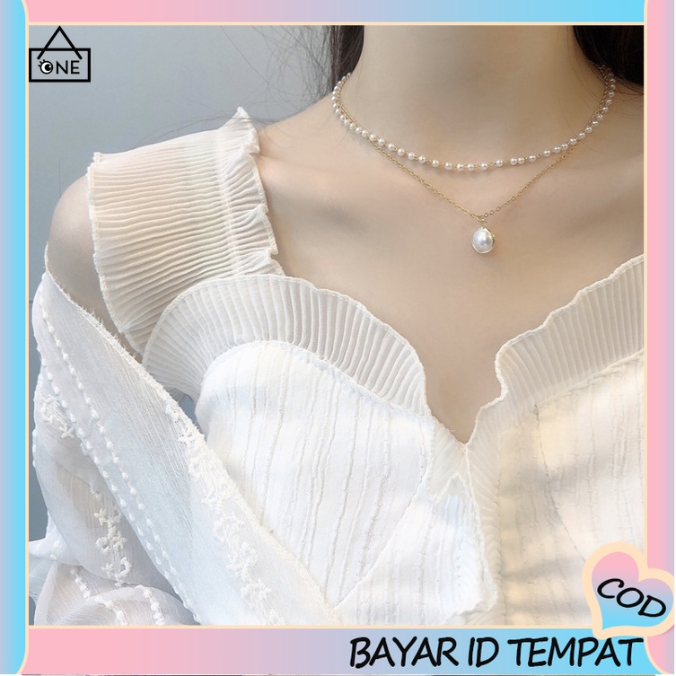 COD❤Fashion Retro  Korea Kunci Kalung Multilayer Liontin Wanita Rantai Emas Kalung Perhiasan  A one