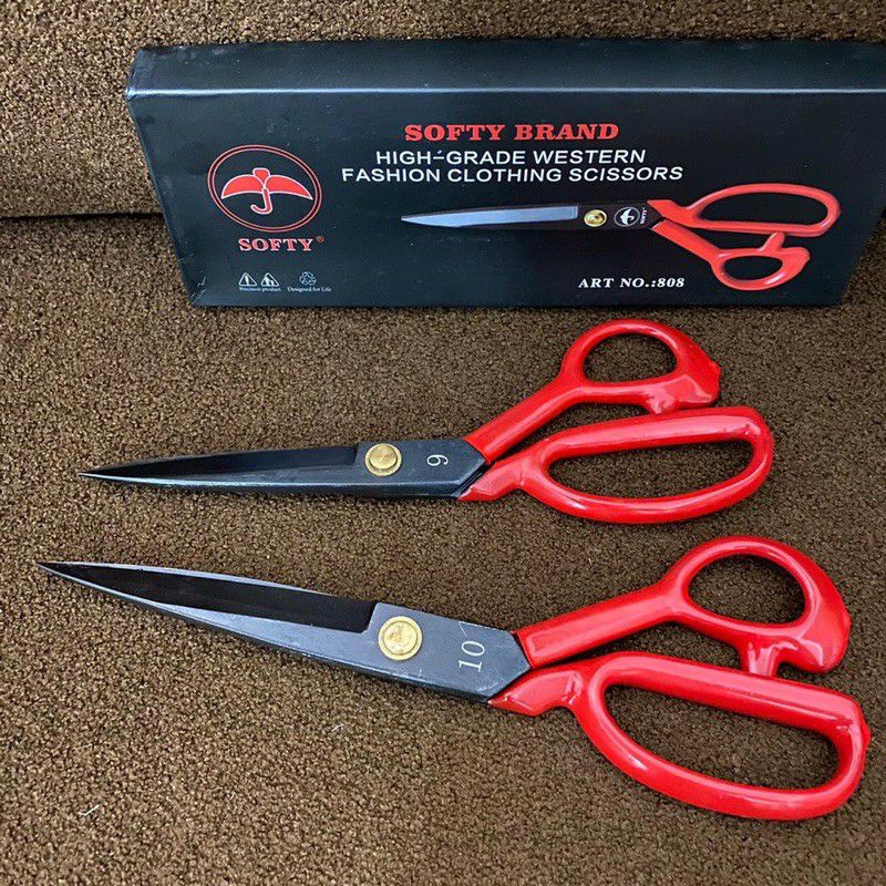 

Gunting Tailor Softy Brand High Grade Fashion clothing Scissors / Gunting Kain Gagang Karet Premium