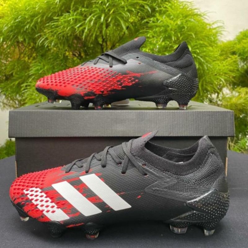 Sepatu Bola Adidas Predator 20.1 Low Core Black Red FG