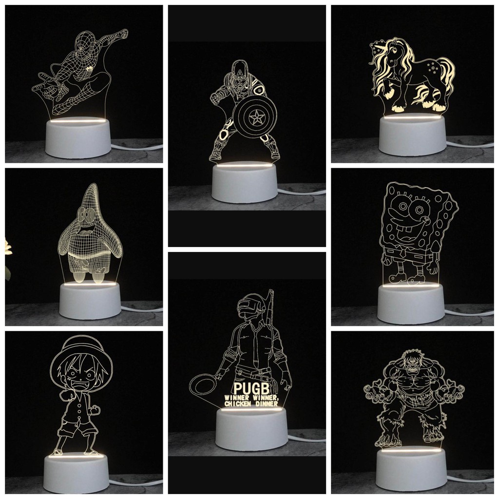 LAMPU HIAS LED 3D / LAMPU TIDUR HIAS DIMENSI