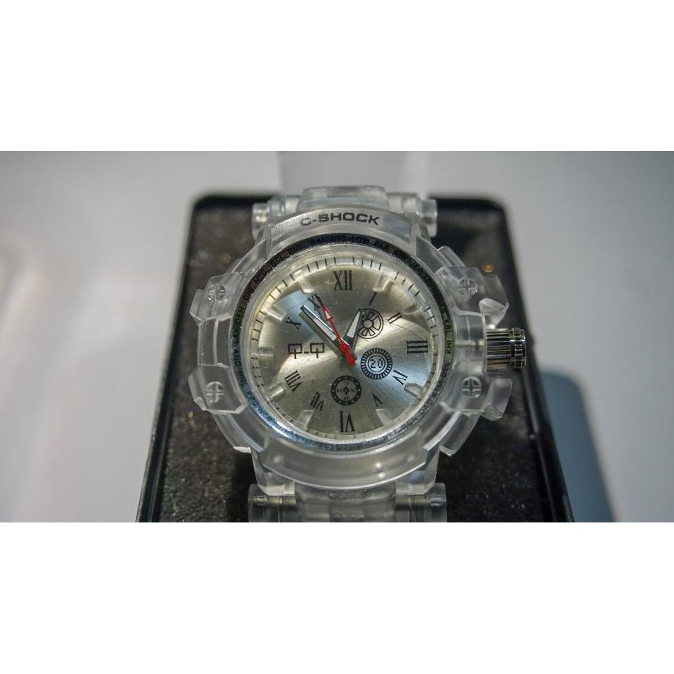 HOT NEW JAM TANGAN WANITA C SHOCK Q&Q  ANALOG RUBER TRANSPARAN