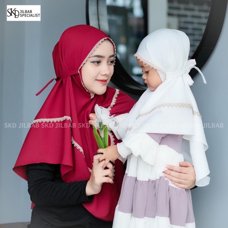 SKD | Khimar DUMBO QUEEN RENDA (Dewasa / Kids)