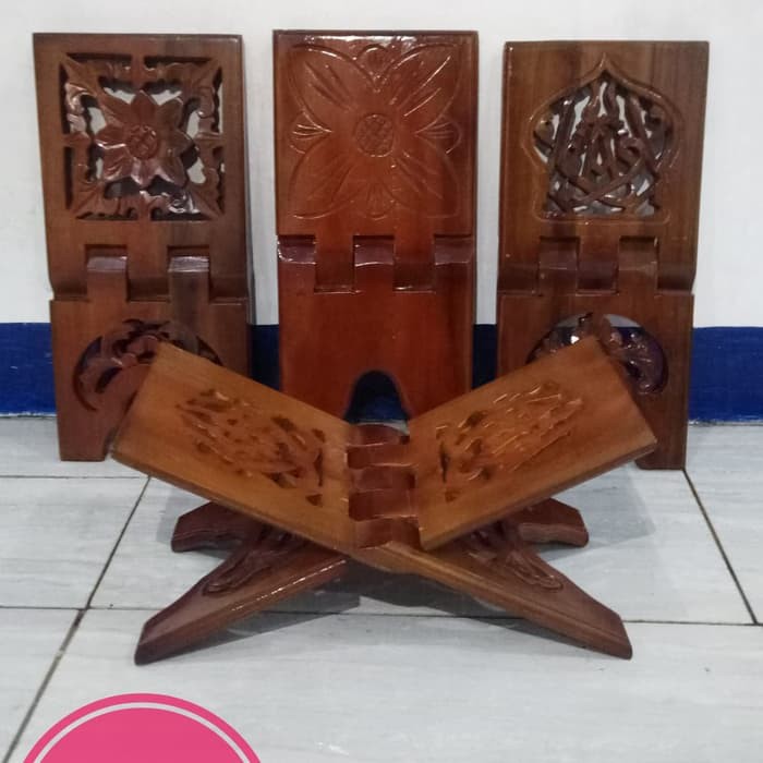 Rekal Alquran Meja Lipat Kayu Jati