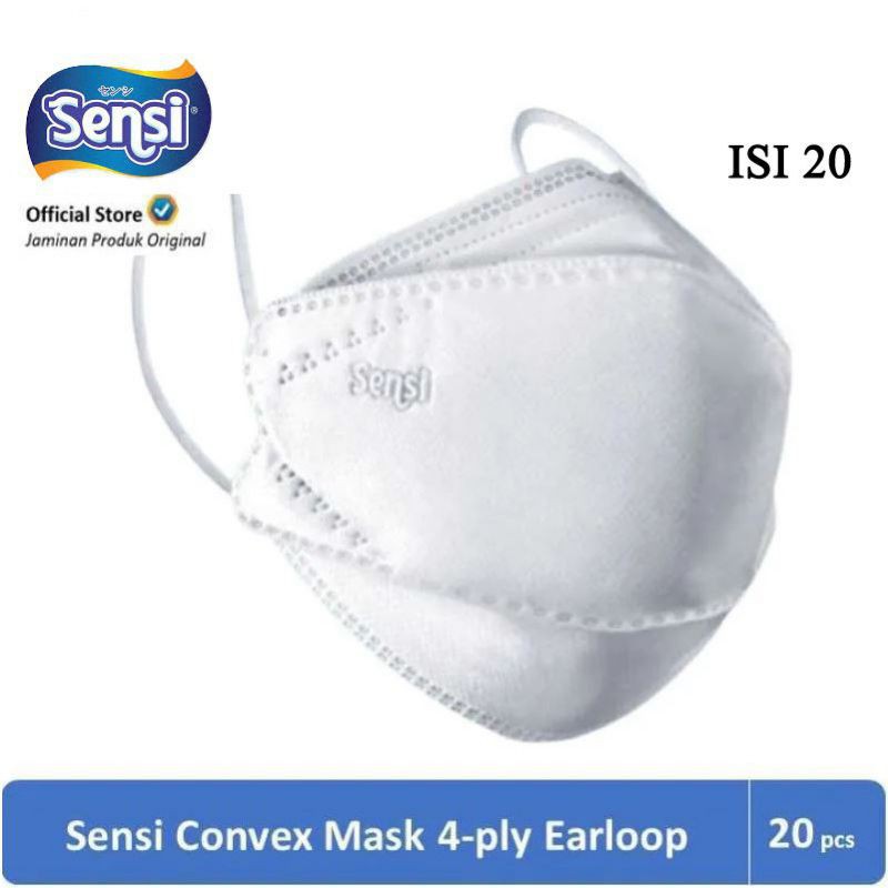 Masker Sensi Convex Mask 4-Ply Earloop kemasan box