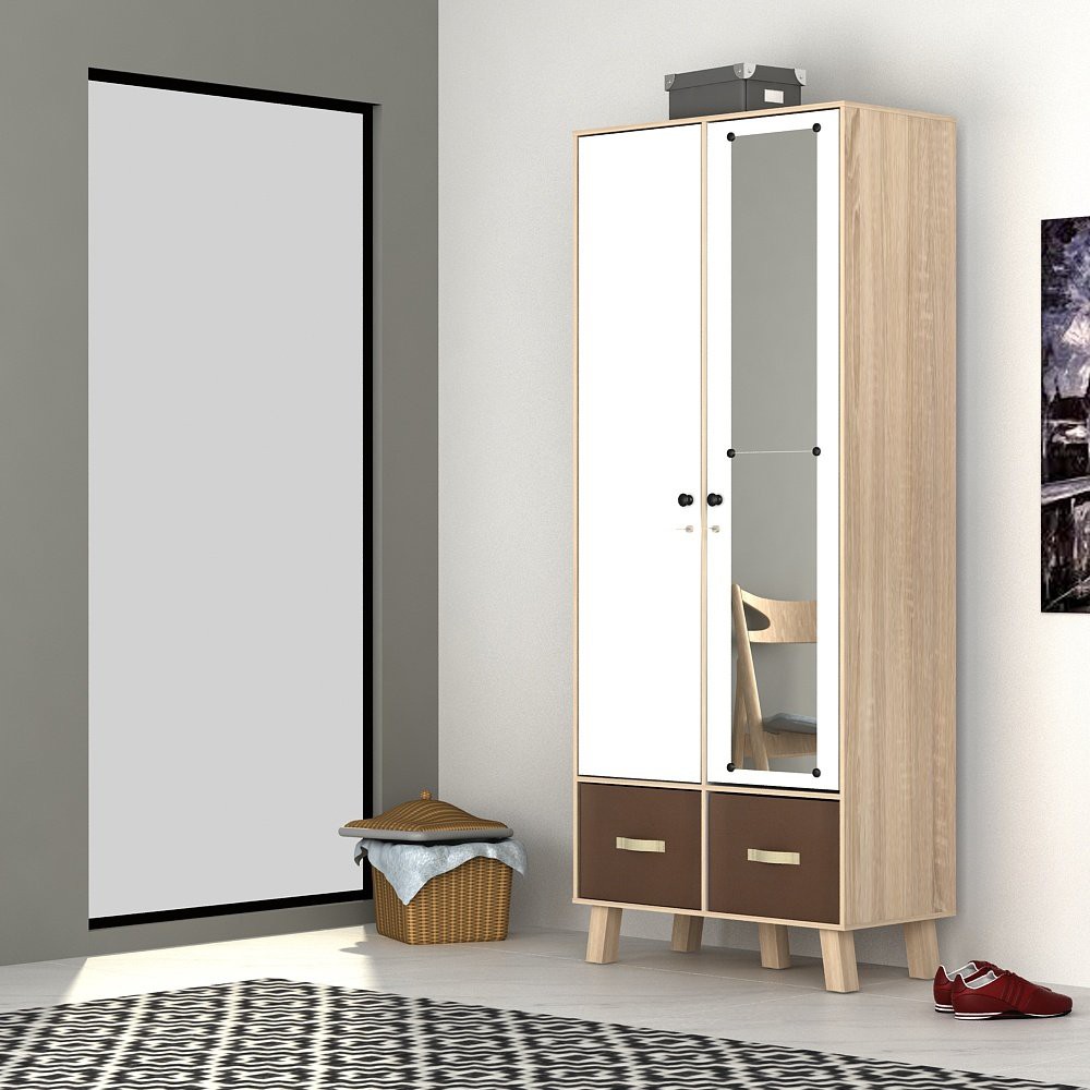 Metropolis Lemari Pakaian 2 Pintu SONOMA OAK uk. 789 x 600 x 455 ARNOR WD2 Terbaik