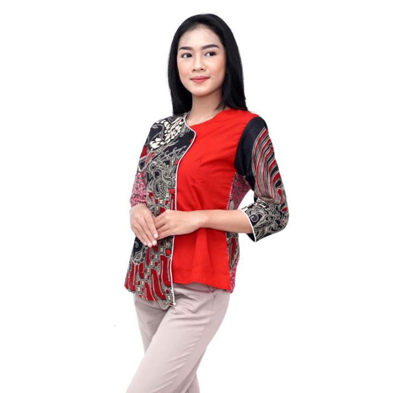 Batik Wanita Atasan Blouse Batik Dua Putri 2 Warna Pilihan