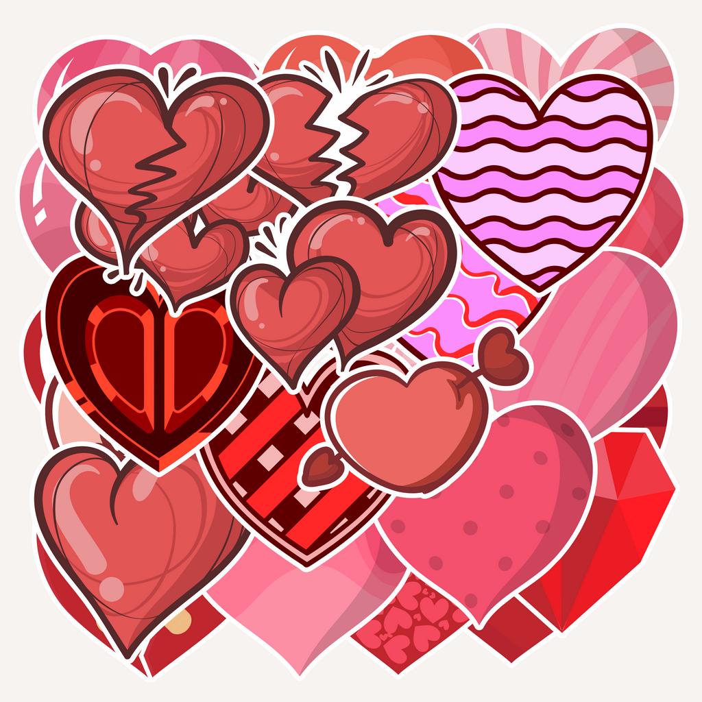 

(50 pcs) stiker satuan HEART-cute/murah random stiker satuan/bisa cutting